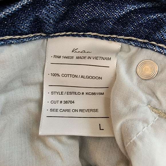 KanCan Blue Denim Jeans Women Size L  distressing Button Fly Cotton High Rise - Picture 6 of 7